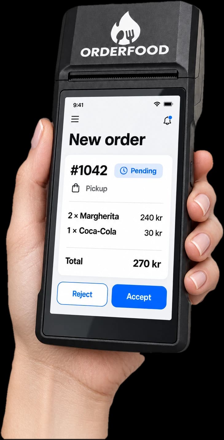 Retter fra restauranter, der bruger OrderFood